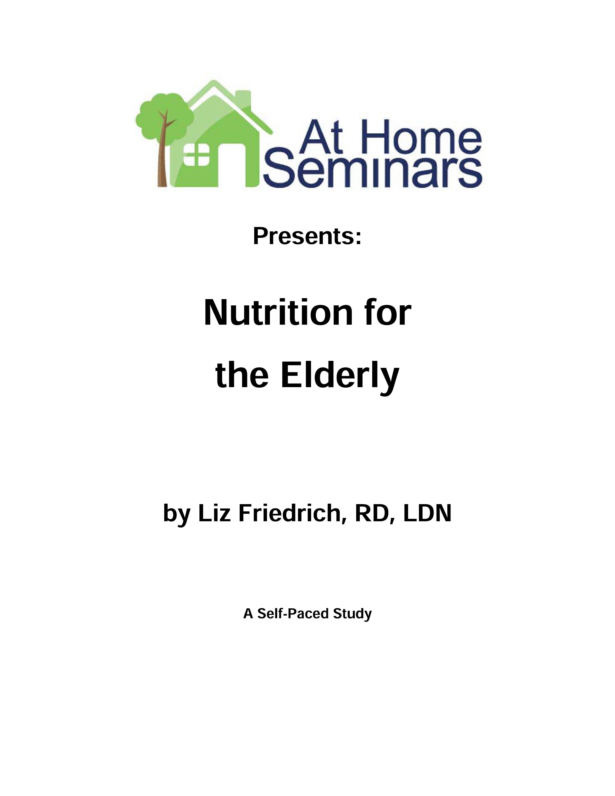 Nutrition for the Elderly, 7th Ed