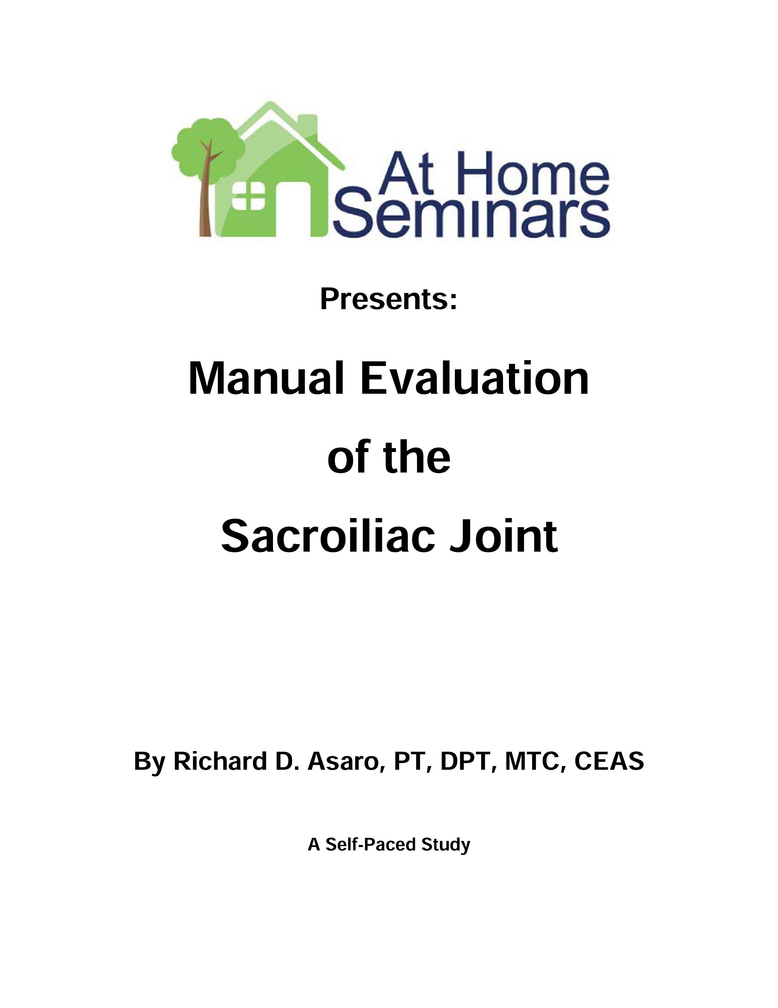 Manual Evaluation of the Sacroiliac Joint 