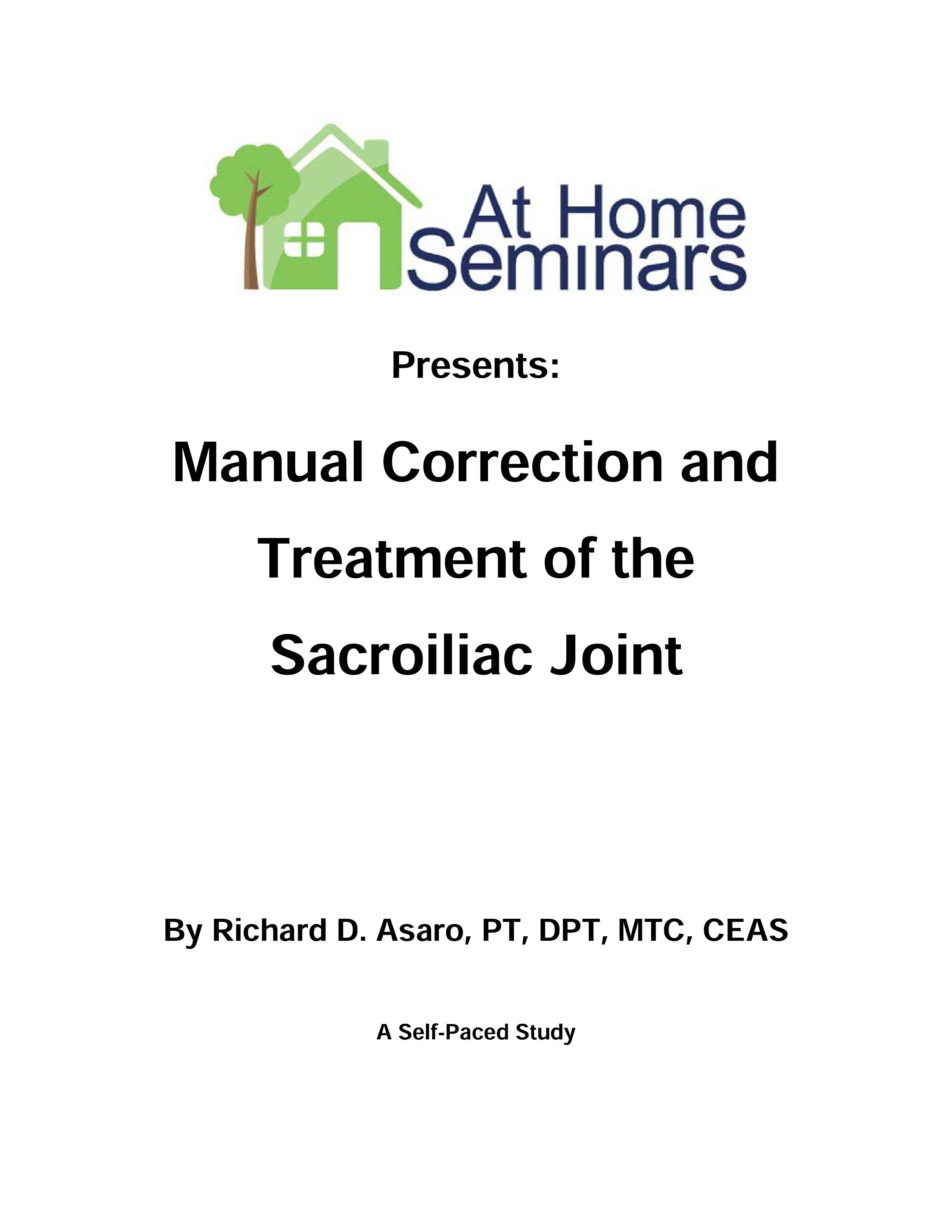 Manual Correction and Treatment of the Sacroiliac Joint 