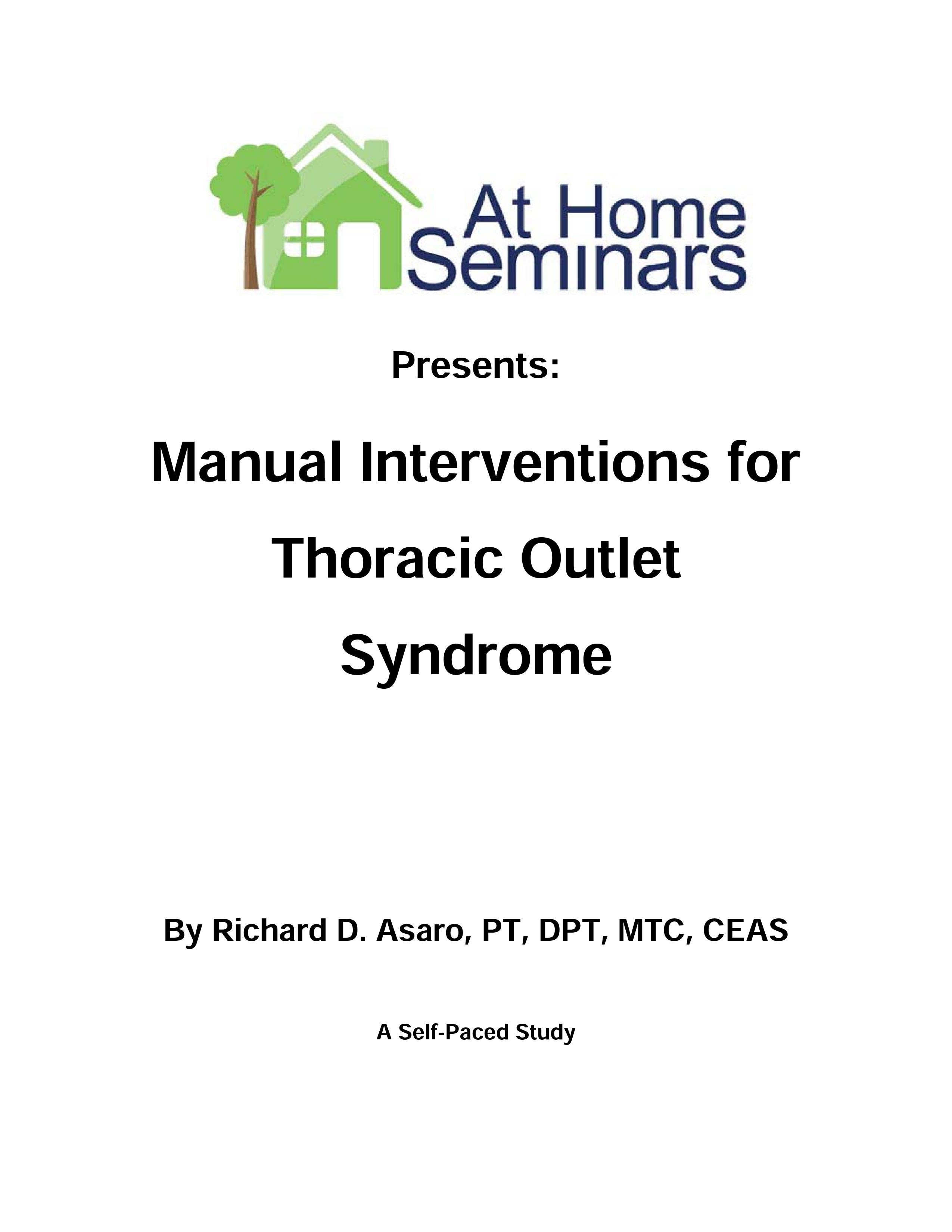Manual Interventions for Thoracic Outlet Syndrome (Electronic Download)